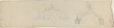 Studies voor een triomfboog bekroond door Britannia [recto en verso] door John Flaxman