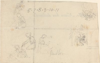 Studies van knielende vrouwen door John Flaxman