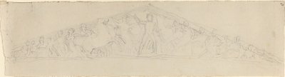Studie voor reconstructie van het westelijke fronton van het Parthenon door John Flaxman