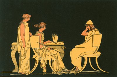 Ulysses aan de tafel van Circe door John Flaxman
