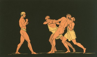 Ulysses bereidt zich voor om te vechten met Irus door John Flaxman
