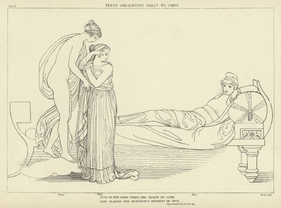Venus presenteert Helen aan Paris door John Flaxman