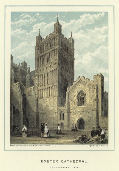 Kathedraal van Exeter, de zuidelijke toren door John Francis Salmon