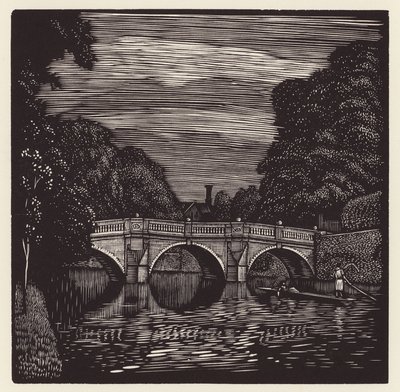 Cambridge: Clare Bridge (houtsnede) door John Frederick Greenwood