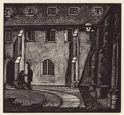 Cambridge: Corpus Christi, Old Court (houtsnede) door John Frederick Greenwood