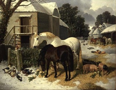 De boerderij in de winter door John Frederick Herring Jnr