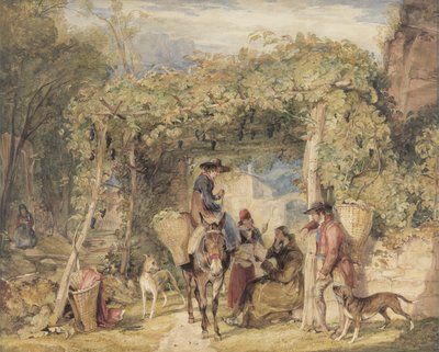 Figuren en Dieren in een Wijngaard, c.1829 door John Frederick Lewis
