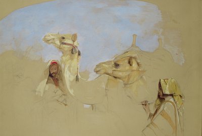 Studie van Kamelen met Bedoeïenen in de Woestijn van de Sinaï door John Frederick Lewis