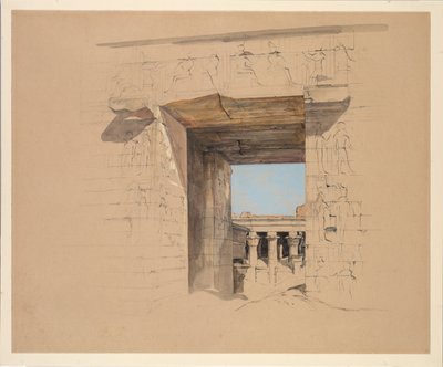 De tempel van Edfu: De deur van de pyloon door John Frederick Lewis