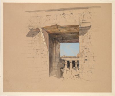De tempel van Edfu: De deur van de pyloon, 1850 door John Frederick Lewis