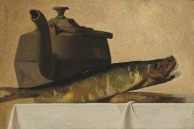 Een Engels ontbijt, ca.1890 (olieverf op academiekarton) door John Frederick Peto
