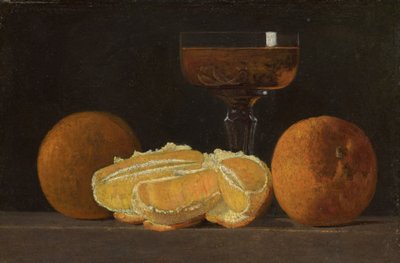 Stilleven met sinaasappels en beker wijn door John Frederick Peto