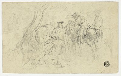 Calvariërs naast boom door John Frederick Tayler