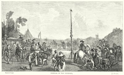 Festival van de papegaai (gravure) door John Frederick Tayler