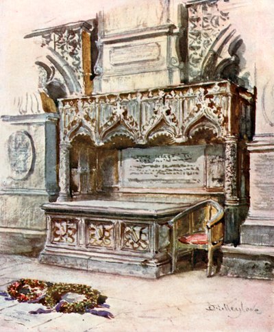 Graf van Chaucer (kleurenlitho) door John Fulleylove