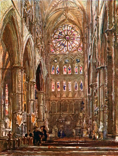 Interieur van het Zuidertransept (kleurenlitho) door John Fulleylove