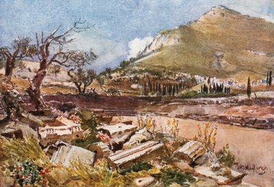 Berg Ithome vanaf het Stadion van Messene door John Fulleylove