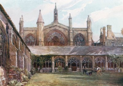 The Cloisters, New College (kleurenlitho) door John Fulleylove