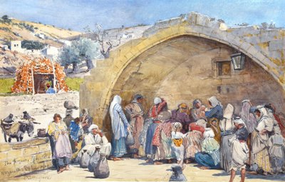 De Fontein van de Maagd in Nazareth door John Fulleylove