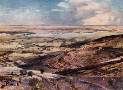 De Judese woestijn en de Dode Zee, vanaf het hoogste punt van de Olijfberg door John Fulleylove
