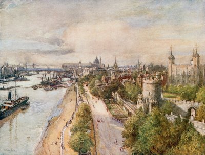 De Toren, vanaf Tower Bridge, kijkend naar het Westen door John Fulleylove