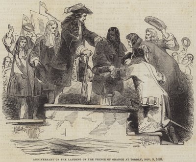 Jubileum van de landing van de Prins van Oranje in Torbay, 5 november 1688 door John Gilbert