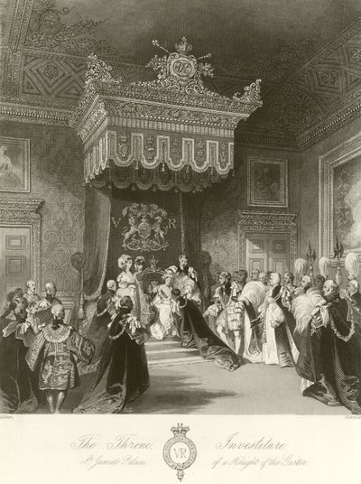 Investituur van een ridder van de Kousenband door John Gilbert