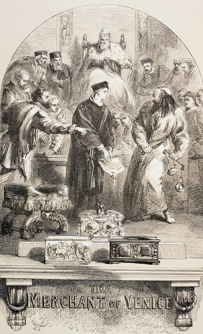 De Koopman van Venetië, 1890 door John Gilbert