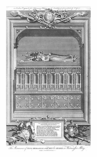 Het monument van koning Richard II en zijn koningin Ann, in Westminster Abbey, midden 18e eeuw door John Goldar