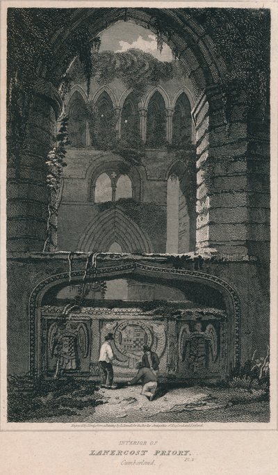 Interieur van Lanercost Priory. Cumberland, 1814 door John Greig