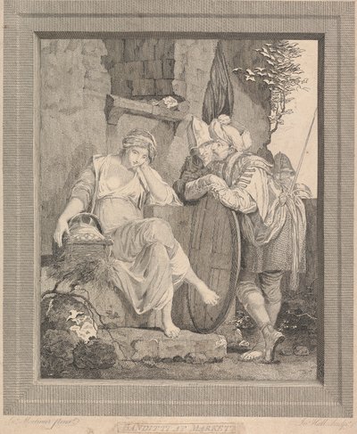 Bandieten op de markt (nummer 41 van Catalogus Mortimer Tentoonstelling 1968) door John Hall