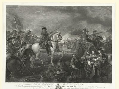 Koning Willem III tijdens de slag aan de Boyne, 1690 door John Hall