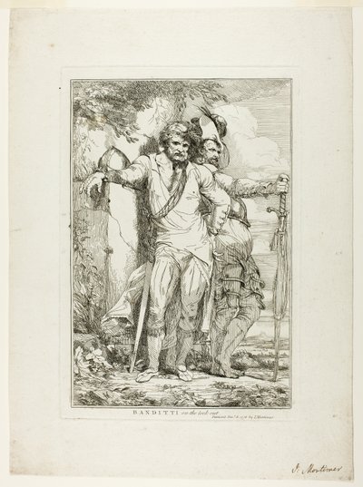 Banditti op de uitkijk door John Hamilton Mortimer