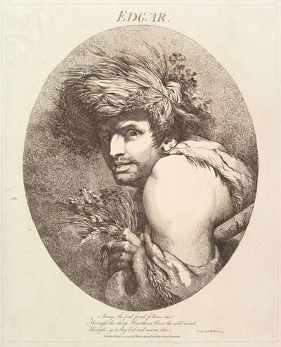 Edgar Twaalf Personages uit Shakespeare, 20 mei 1775 door John Hamilton Mortimer
