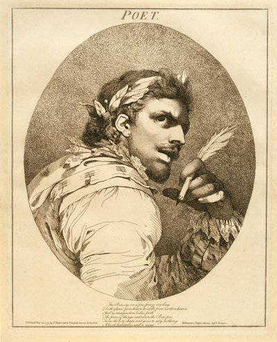 Dichter, uit Een Midzomernachtsdroom, Act V, Scene I, 1775 door John Hamilton Mortimer
