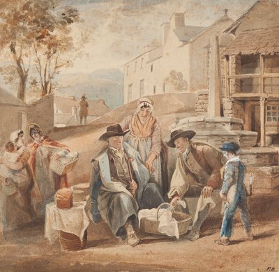 Markthandel in Ambleside door John Harden