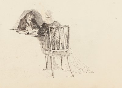 Man en vrouw zittend aan een tafel, 1805 door John Harden