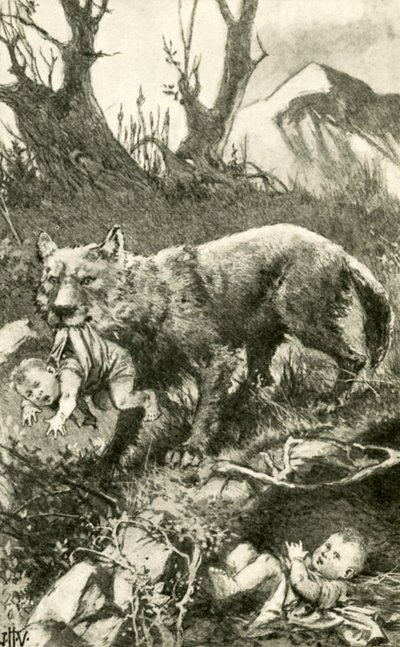 Romulus en Remus verzorgd door de wolf door John Harris Valda