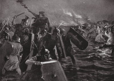 De Romeinse aanval op Anglesea door John Harris Valda