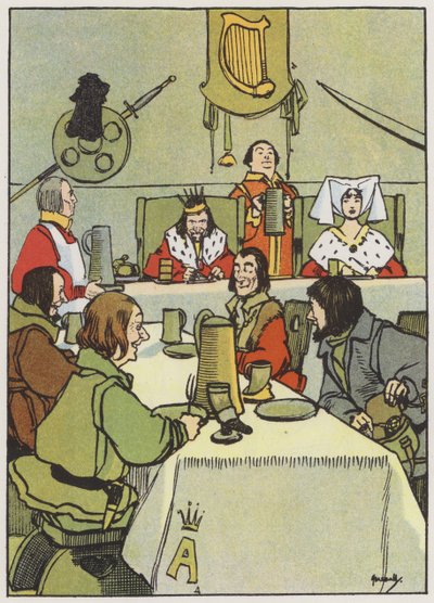 Het afmaken van de pudding van de koning door John Hassall