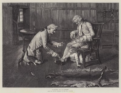 Speelkameraadjes, van het schilderij tentoongesteld in de Royal Academy door John Henry Lorimer