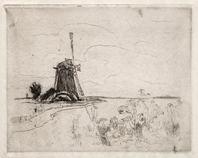 Molen en onkruid, Nederland door John Henry Twachtman