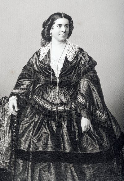 Madame Anna Bishop (1810-84) gegraveerd door D.J. Pound van een foto, uit 