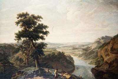 De rivier de Severn, richting de zee door John James Chalon