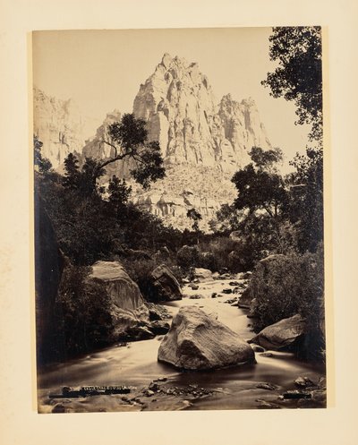 Eagle Crag, Rio Virgen, Utah door John K. Hillers