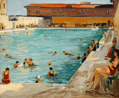 Het Volkszwembad, Palm Beach door John Lavery