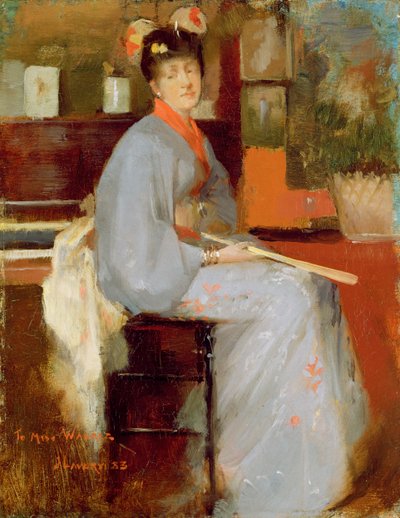 Vrouw in Japanse jurk, 1883 door John Lavery