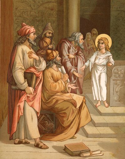 Jezus, als jongen, in de Tempel door John Lawson