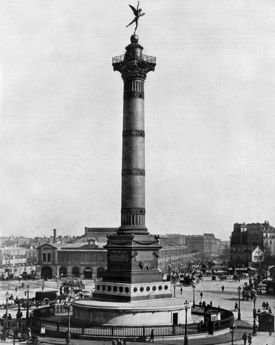 Bastilleplein in Parijs met de Julikolom gebouwd in 1834 door John Lawson Stoddard