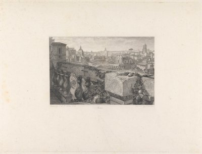Rome, vanuit de Farnese-tuinen door John Le Keux